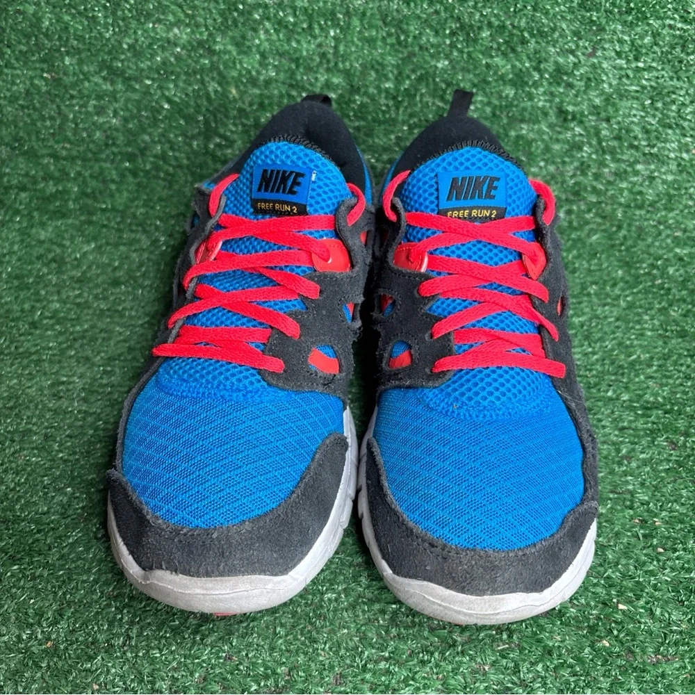 Nike Free Run 2 Blue Red‎ Running Shoes Sneakers Womens Size 8.5 (7Y)